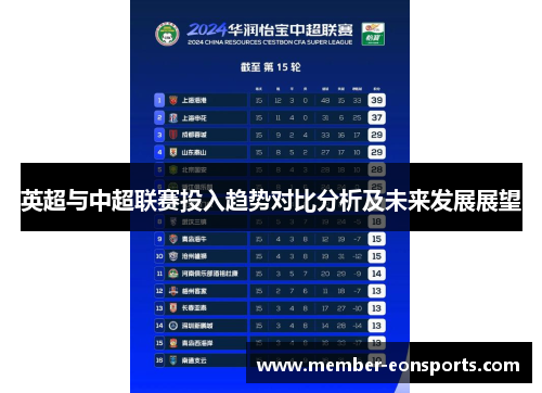 英超与中超联赛投入趋势对比分析及未来发展展望