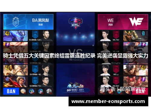 骑士凭借五大关键因素终结雷霆连胜纪录 完美逆袭显露强大实力